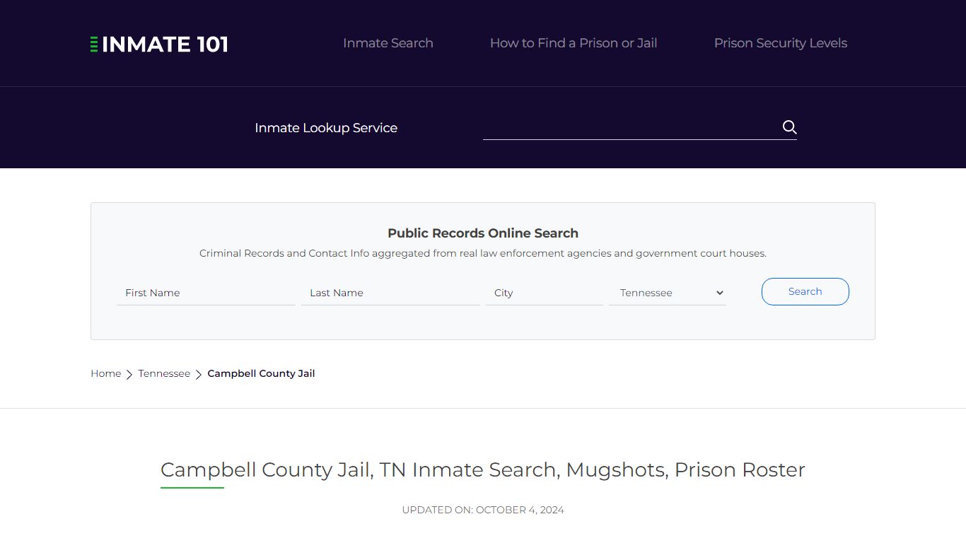 Campbell County Jail, TN Inmate Search, Mugshots, Prison Roster